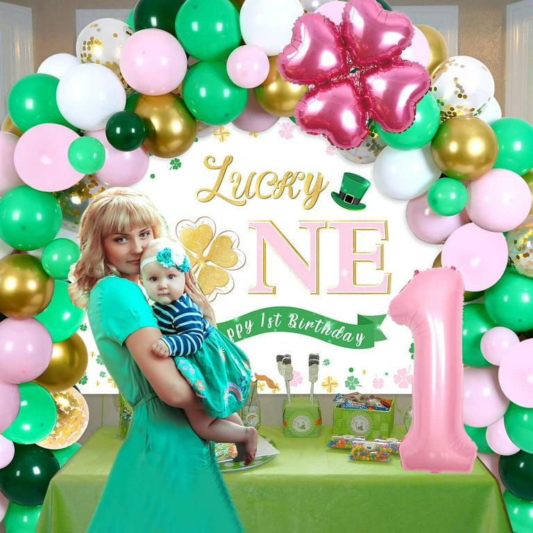 Lucky One Birthday Decorations Girl St Patricks Day 12 Month Photo Banner  Birthday Party Decorations St Patricks Day Birthday Decorations St.