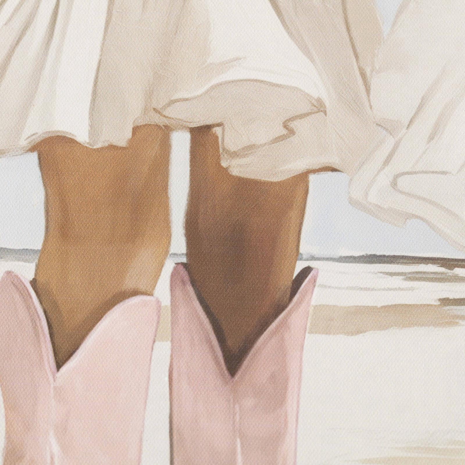 My Texas House Beachy Pink Cowgirls 24" x 18" Coastal Framed Wall Art