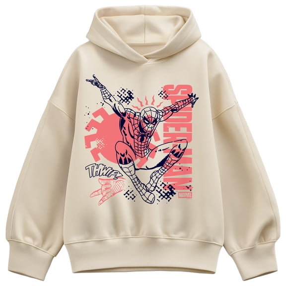 Marvel - Spider-Man Doodle Oversized Fleece Hoodie Sweatshirt