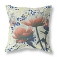 thumbnail image 4 of Three Roses with Butterfly Indoor/Outdoor Pillow with Removable Cover in Orange Dark Green Yellow26x26, 4 of 5