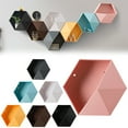 thumbnail image 2 of Estante de pared hexagonal Estante de almacenamiento hexagonal geométrico Estante flotante de pared geométrico simple, 2 of 10