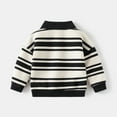 thumbnail image 5 of Likimi Toddler Boys Girls Tops Long Sleeve Striped Print Lapel Shirts With Button Comfortable Spring Autumn T Shirt Size 18-24 Months Black, 5 of 9