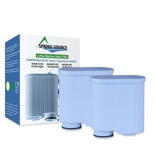 Paquete de 2 Filtros de Agua de Repuesto para Cafetera Spring Source CMF009 para Saeco AquaClean CA6903