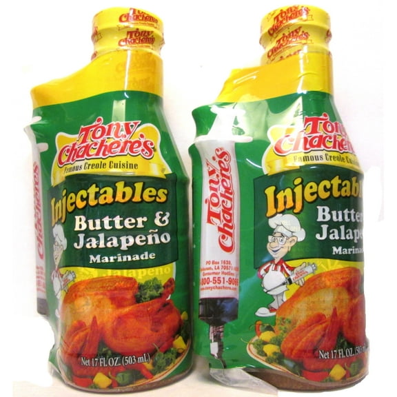 Tony Chachere's Marinade and AIF4 Injector Butter and Jalapeno (2 Pack)