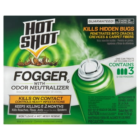 Hot Shot Fogger with Odor Neutralizer - 2oz/3ct