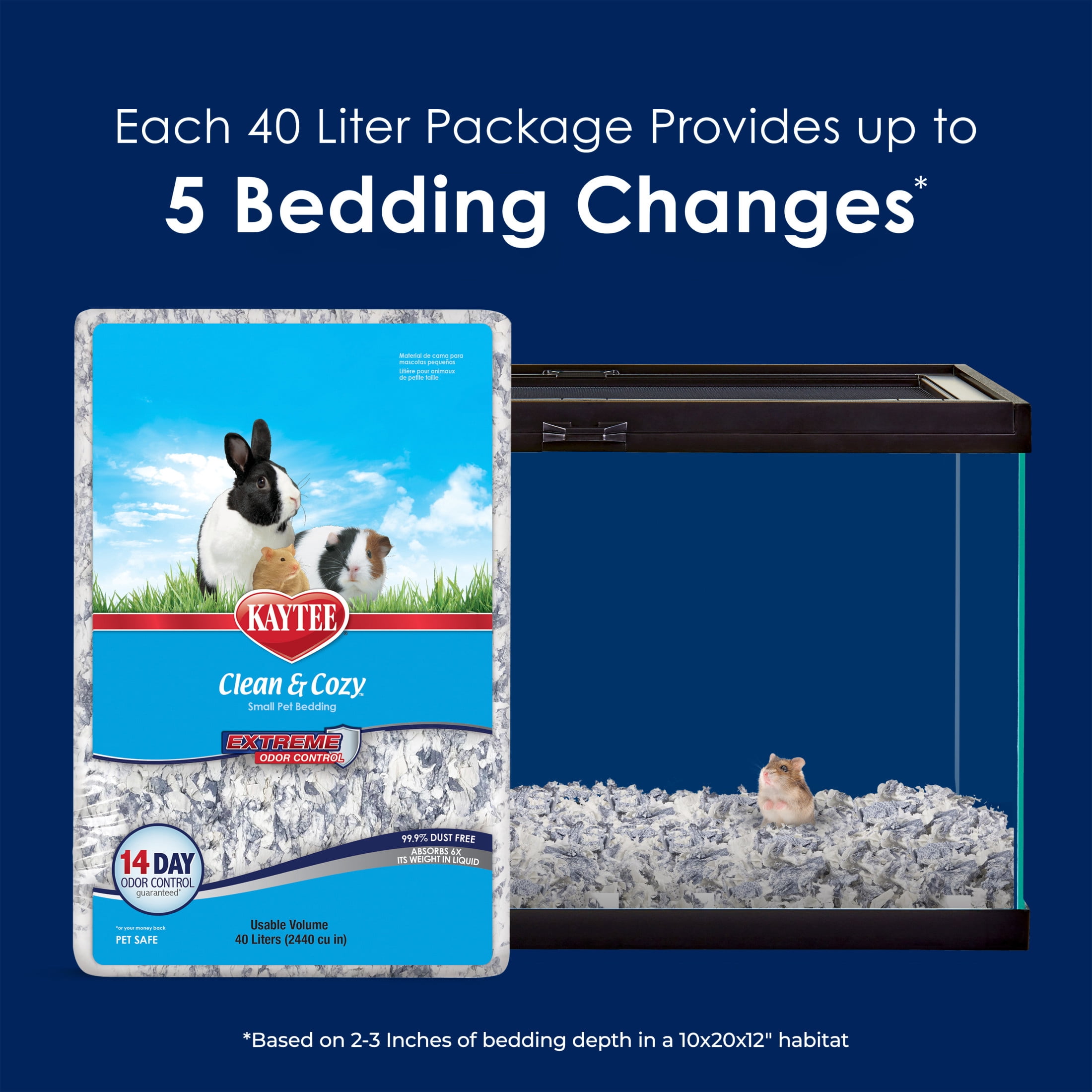 (2 pack) Kaytee Clean & Cozy Extreme Odor Control Bedding 40 Liters