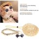 thumbnail image 3 of Sombrero de paja para mascotas, sombrero para el sol de verano, sombrero para perro, gafas de sol redondas clásicas Retro para gatos, Collar, accesorios para fotos de cachorros y gatos (juego de 3 pie, 3 of 5