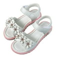 thumbnail image 4 of Kureaily Breathable Girls Sandals For Toddler Kids Lightweight Comfortable Casual Outdoor Play Shoes For Ages 1 10 Years/ Size 9,2-2.5 Years(White), 4 of 5