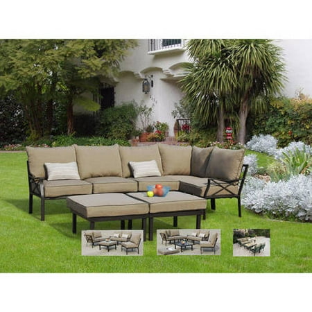 Sandhill 7-Piece Outdoor Sofa Sectional Set, Seats 5