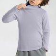thumbnail image 4 of Boys White Tshirt Toddler Orange Shirt Boys Girls Turtleneck Long Sleeve Soft Cotton T-Shirts Solid Color Warm Tee Tops Grey 7-8 Years, 4 of 6