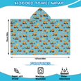 thumbnail image 2 of Cartoon Construction Vehicles Road Signs Hooded Bath Towel，50"x30" for Ages 3 To 12 Kids, Quick Dry Lightweight Soft Microfiber Hood Beach Towel Cover Up for Kids, 2 of 7