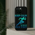 thumbnail image 4 of DistinctInk Tough Case for Apple iPhone 14 PRO (6.1" Screen), Compatible with MagSafe Charging - Keep Calm Run Fast, 4 of 6