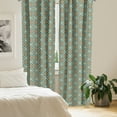 thumbnail image 2 of Ambesonne Orient Curtains, Daffodils, Pair of 28"x84", Teal Orange, 2 of 5