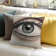 thumbnail image 3 of Eye Throw Pillow Cushion Cover, Pencil Drawing Artwork of a Staring Female Eye with Long and a Eyebrow, Decorative Square Accent Pillow Case, White Grey, 3 of 5