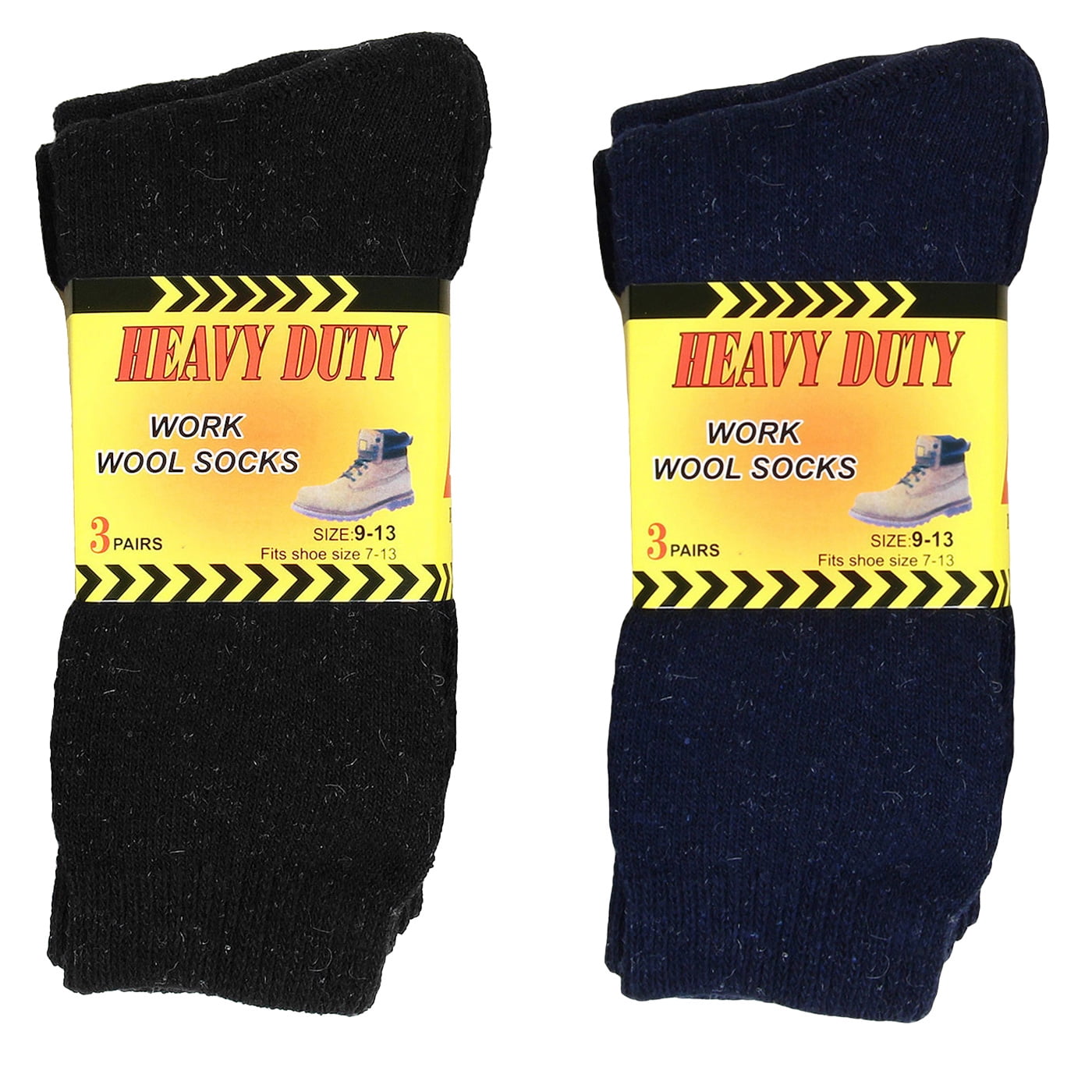 Ortis Men's 4 Pack Merino Wool Moisture Control Heavy Duty Work Boots Hiking Cushion Crew Socks 