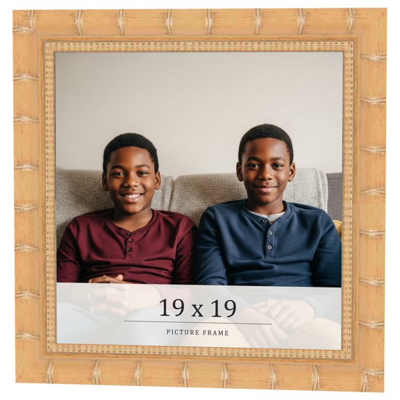 19x19 Light Brown Bamboo Real Wood Picture Frame Width 1.5 inches | Interior Frame Depth 0.5 inches