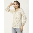 thumbnail image 4 of Moomaya Printed Balloon Sleeves Womens Top, Tie-Up Casual Summer Tunic Top, 4 of 9