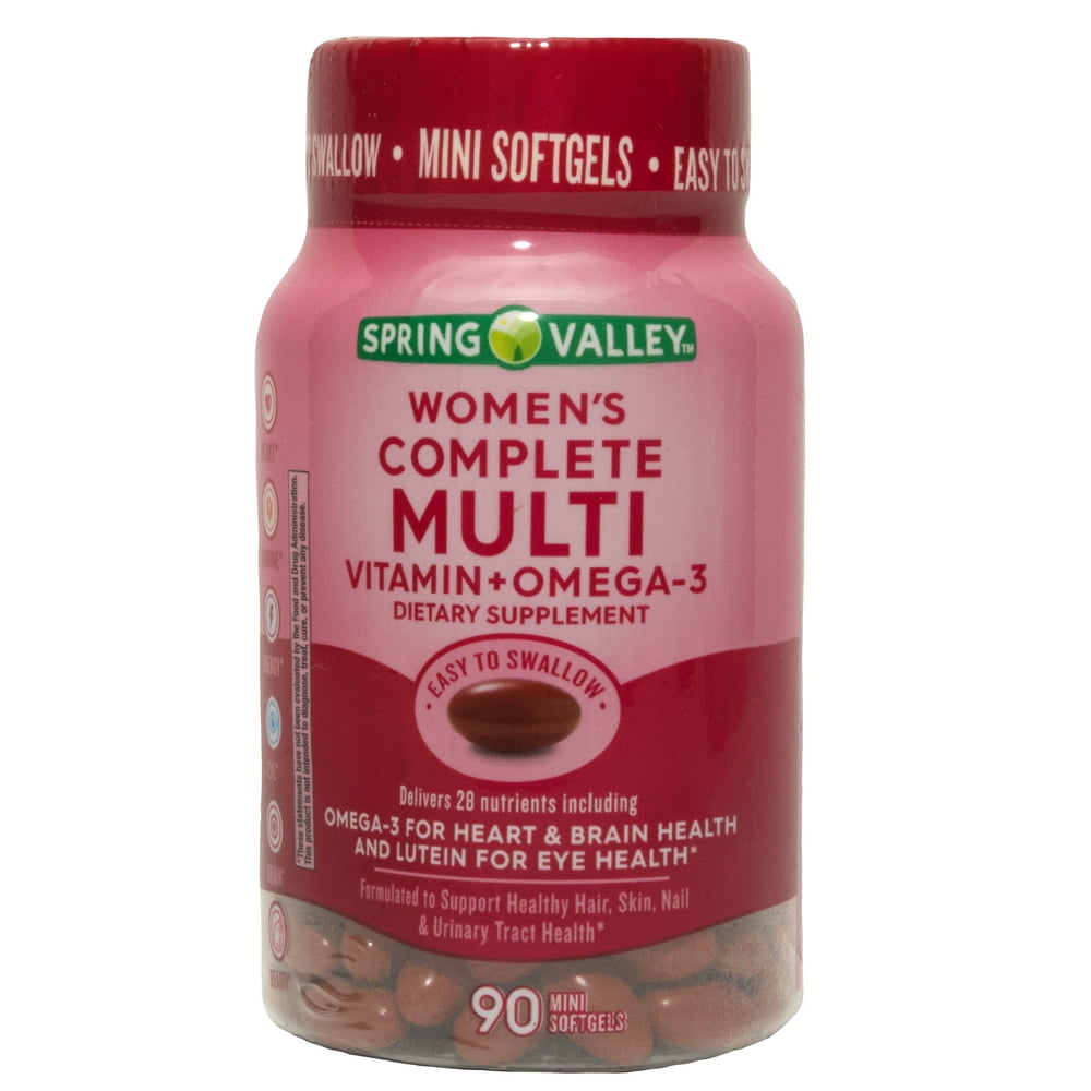 Spring Valley Women's Complete Multi Vitamin + Omega3, Mini Softgels