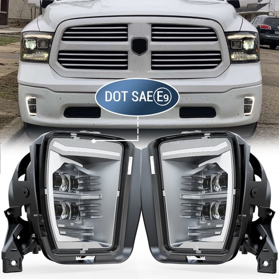LED Fog Lights DRL For Dodge Ram 1500 Accessories 2013 2014 2015 2016 2017 2018