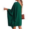 thumbnail image 3 of Txlixc Vestido corto de fiesta de club de verano con manga de murciélago suelta de un hombro para mujer Txlixc Sexy, 3 of 4