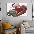 thumbnail image 6 of Be Naughty Save Santa The Trip Wall Art for Bathroom Santa Sitting on Chair Living Room Art for Home Office Store Wedding Church Canvas Prints 20x30inch Framed Artwork, 6 of 8