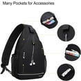 thumbnail image 3 of Mosiso Sling Backpack, Multipurpose Crossbody Shoulder Bag with Front Buckle Pouch&Reflective Strip For Hiking,Travel,For Women Men,Black, 3 of 7