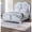 Gray + Fabric + MDF + Pine + Plywood + Solid Wood + Contemporary + Modern + Transitional-2, variant on Luckynote Contemporary Elegant Look Unique Design Eastern King Size Bed Silver Finish Built In USB 1pc Bedroom Bed