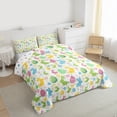 thumbnail image 3 of Manfei Pink Green Eggs Queen Comforter Set, Kawaii Cartoon Rabbit Print Bedding Sets, Happy Easter Festival Reversible Bedding Comforter Set, Breathable Home Decor, 3pcs, 3 of 8