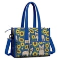 thumbnail image 2 of Teacher Tote Bag,French Bulldog Sunflowers Floral Teacher Utility Tote Bag,Large Work Tote Bags for Women with Multiple Pockets,Top Zipper Closure,13.8x10.6x6.7 Inch, 2 of 5
