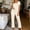 Beige, variant on NTACZA Women's Pajama Sets Cute T-Shirt and Long Pants Ruffle Round Neck Comfy 2 Piece Floral Pjs Sleepwear Sets Size L