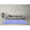 thumbnail image 3 of Ahgly Company Machine Washable Indoor Round Abstract Blue Modern Area Rugs, 4' Round, 3 of 4