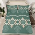 thumbnail image 2 of Feelyou Hippie Western Damask Full Size Sheets for Adult, Mandala Bohemian Bed Sheets, Vintage Green Floral Print Sheet Sets, Breathable Home Decor, 4-Piece, 2 of 7