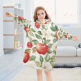 thumbnail image 5 of FORMRS Wearable Blanket Hoodie with Sleeves for Kids Cozy Flannel Sweatshirt, Beige Apple Pattern, 5 of 7