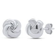 thumbnail image 3 of 14K White Gold Plated 925 Sterling Silver Post Love Knot Stud Earrings | Earrings for Her women Birthday Valentine's day, 3 of 7