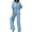 Sky Blue, variant on Womens 2 Piece Outfits Long Sleeve Long Pants Wide Leggings With Pockets Pants Sets Casual V Neck Shirt Loose Loungewear,Winter Sweatshirts,Size:XL