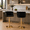 Black, variant on Villeston 360°Swivel Bar Stools Velvet Upholstered Adjustable Bar Chairs Set of 2 with Back & Footrest for Home and Kitchen,Yellow