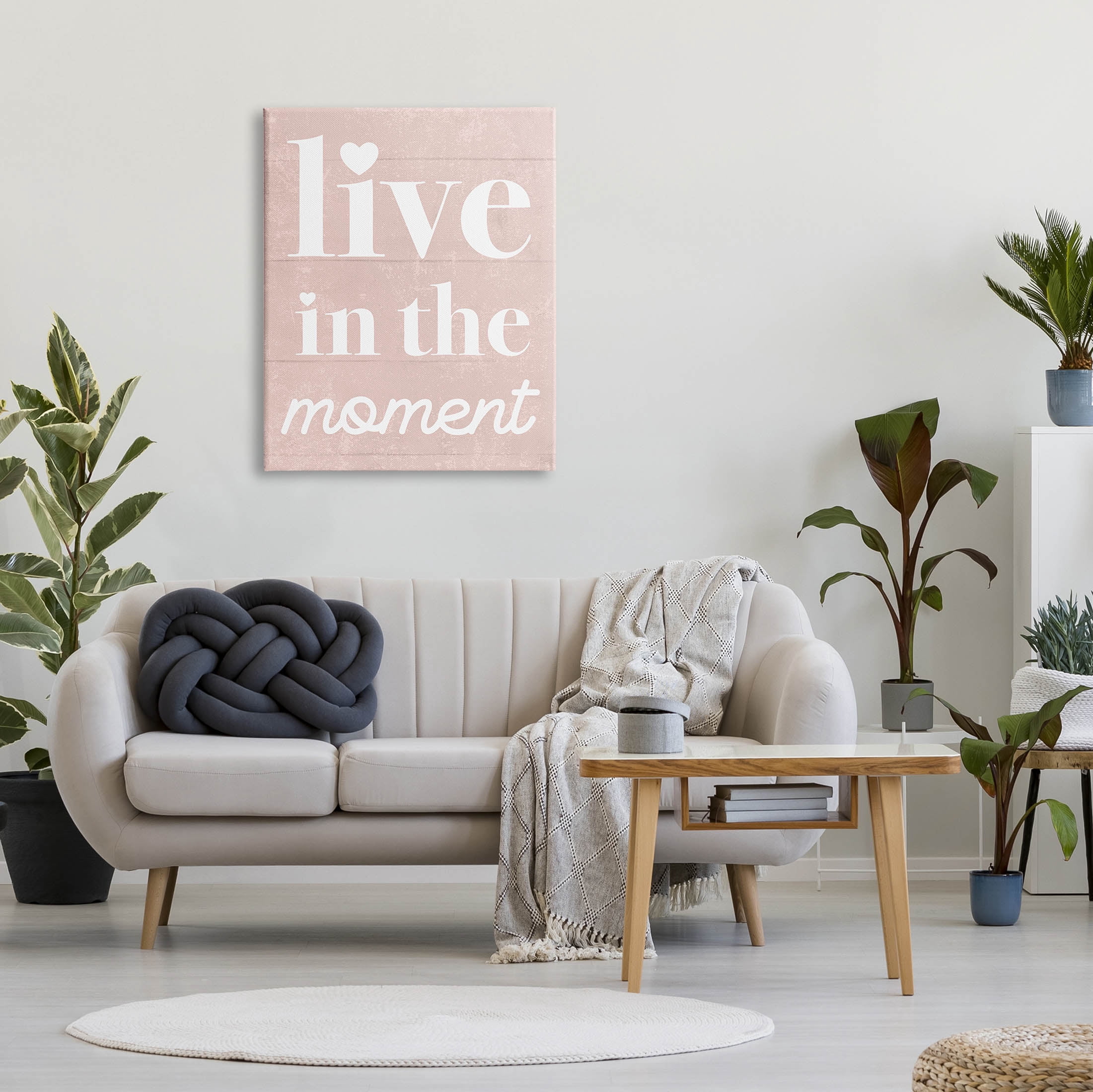 Stupell Industries Live In The Moment Phrase Graphic Art Gallery Wrapped Canvas Print Wall Art, Design by Lil' Rue