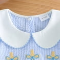 thumbnail image 7 of YDFCWXW Toddler Baby Girl Easter Dresses Cross Embroidery Seersucker Striped Short Sleeve Dress Infant Spring Outfits (18-24 Months, Sky Blue), 7 of 7