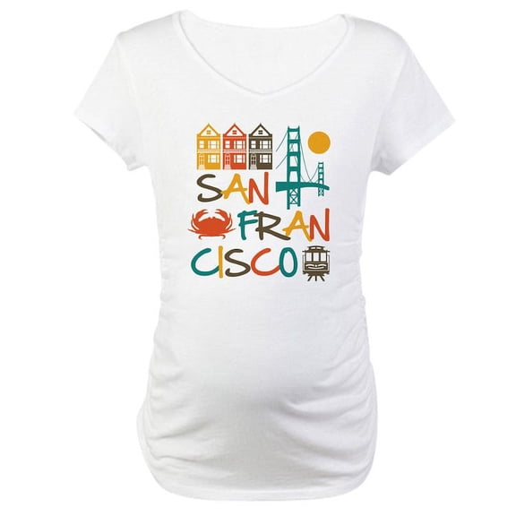 CafePress - San Francisco Maternity T Shirt - Cotton Maternity T-shirt, Cute & Funny Pregnancy Tee