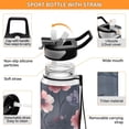 thumbnail image 4 of 32oz Transparent Sports Water Bottle with Straw for Kids Adults Outdoor School Gym Fitness Red and Purple Floral Pattern, 4 of 7