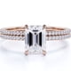 thumbnail image 1 of JeenMata Anillo Nupcial con Engaste de 4 Puntas, Cuerpo Pavé de Talla Esmeralda de 1,5 Quilates, Engastado en Oro Rosa de 18 K sobre Plata, 1 of 6