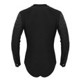 thumbnail image 5 of Doomiva Men's Shiny Rhinestones Unitard Long Sleeve Ballroom Modern Latin Dance Bodysuit Leotard Black Large, 5 of 7