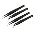 thumbnail image 2 of Stainless Steel Tweezers, Anti Static Tweezers Sturdy 4 Pcs Strong Clamping With Protective Cover For Beauty, 2 of 8