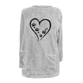 thumbnail image 3 of Maplenight Fleece Pullover Sweatshirt for Women Fuzzy Heart Graphic Longline Cozy Winter Warm Tunic Tops with Pockets, 3 of 4
