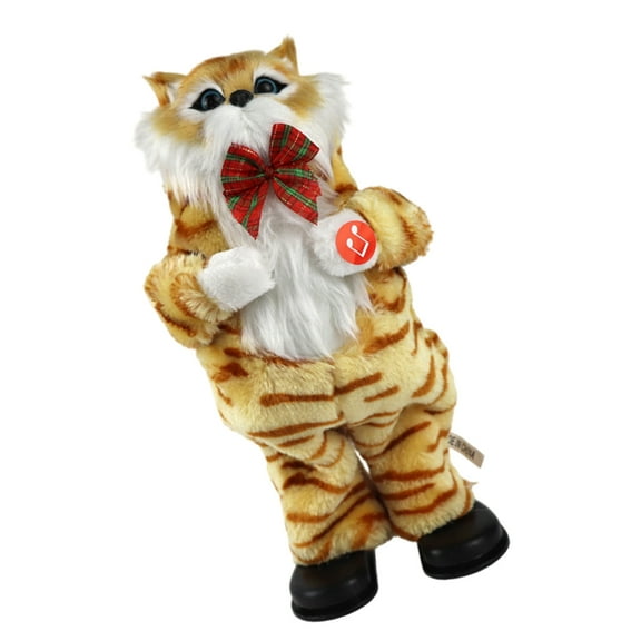 Bottone Singing Kitten Doll Stuffed Plush Household Display Party Decorations Christmas Musical Stuffed Toy for Children