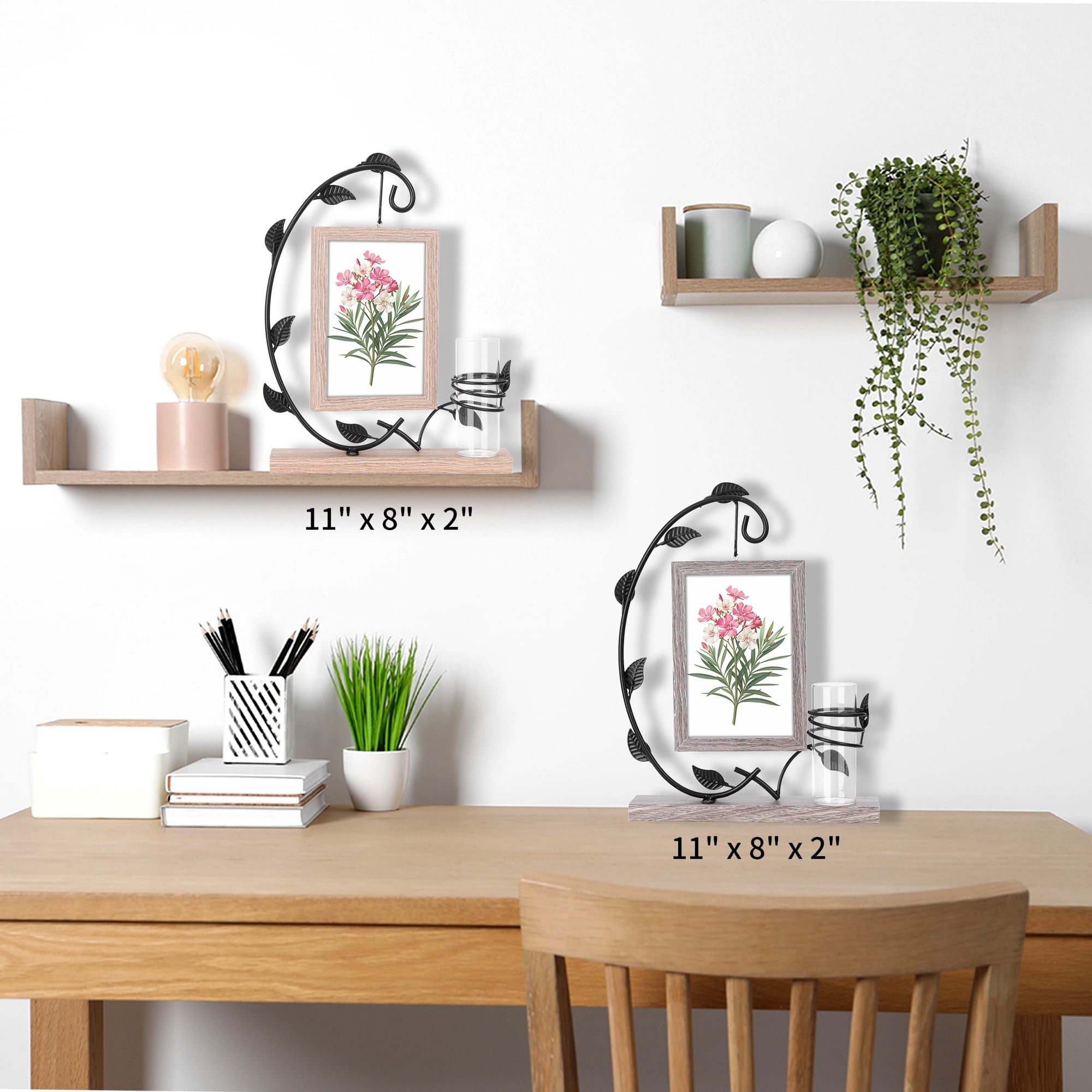 Unique Bargains Picture Frames for Photo on Tabletop Creativity Frames Grey Grain Color