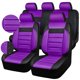 thumbnail image 1 of Fundas para asientos de vehículo CAR PASS juego completo 5 piezas morado y negro, 1 of 8