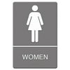 HeadLine, USS4816, ADA Women Restroom Sign with Symbol, 1 Each, Gray