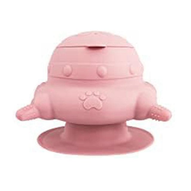 Biberones para cachorros para amamantar, comederos de leche para cachorros para varios cachorros, comedero para cachorros con tetina, cuenco de leche rosa