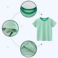 thumbnail image 3 of vdgthytj Boys Summer T-Shirts Kids Striped Crewneck Short Sleeve Tops Casual Cotton Basic Tee 2-10 Years, 3 of 8
